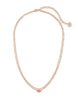Emilie Rose Gold Multi Strand Necklace in Sand Drusy
