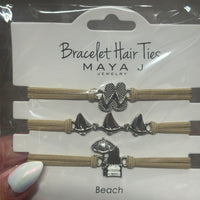 Essential Bracelet Hair Ties - Beach Tan/Silver