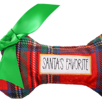 Pet Toy - Plaid Bone (Santas Favorite)