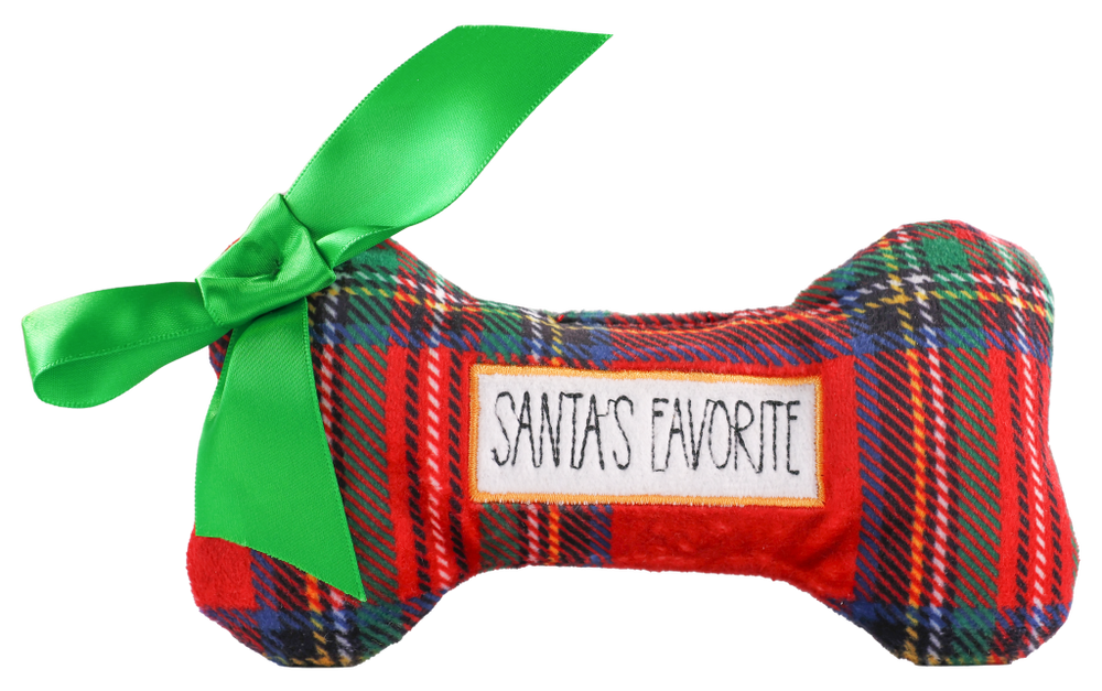 Pet Toy - Plaid Bone (Santas Favorite)