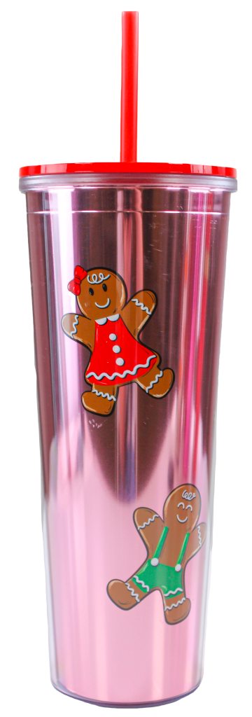 Tumbler 26oz with Straw - Gingerbread