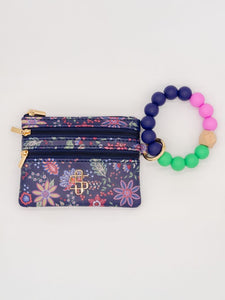 Simply Southern Bead Bangle Wallet – PU leather wallet with beaded bracelet strap, card slots, snap protector, and zipper coin pouch from Sweet Southern Charm