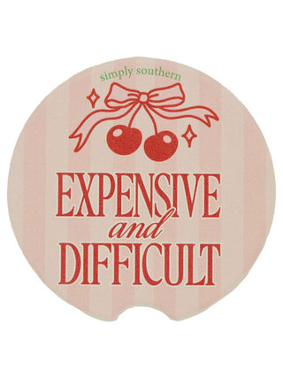 Simply Southern Car Coasters – 2.75"x0.25" absorbent stone inserts, fit any car cup holder, available in 14 designs from Sweet Southern Charm