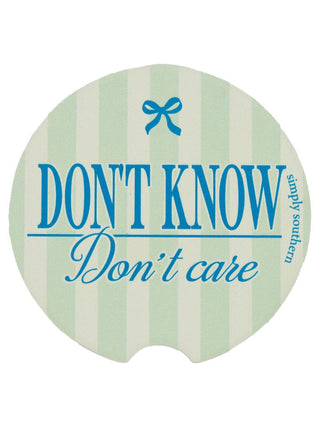 Simply Southern Car Coasters – 2.75"x0.25" absorbent stone inserts, fit any car cup holder, available in 14 designs from Sweet Southern Charm