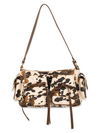 Lyla Suede Bag - Cow Print