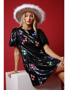 Holiday Ornaments Sequin Dress