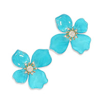 Clara Flower Earrings - Aqua
