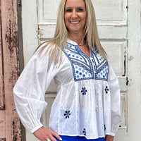 Margeaux Embellished Top - White