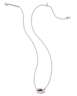 Grayson Short Necklace Rhodium in Dichroic Glass
