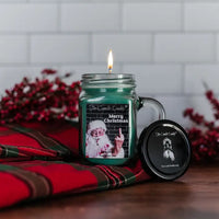 Merry Christmas Santa Finger (Pine) 10oz Mason Jar Candle