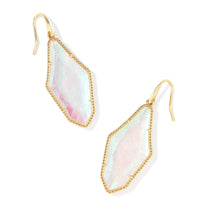 Evelyn Drop Earrings in Gold Rock Crystal Dichroic