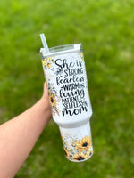 She Is Mom Sunflower - 40oz Tumbler
