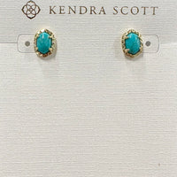 Daphne Stud Earring in Gold Variegated Turquoise