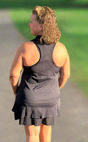 Aryeh Racer Back Dress with Shorts - Black Eyelet
