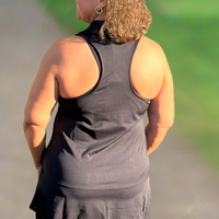 Aryeh Racer Back Dress with Shorts - Black Eyelet