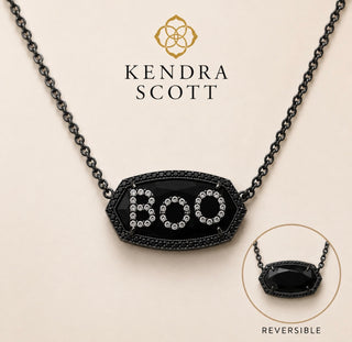 Elisa Boo Pendant Necklace Gunmetal Black Granite