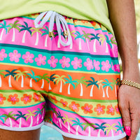 Made For Vacay Tropical Drawstring Everyday Shorts