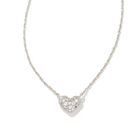 9608802990 Ari Pave Heart Crystal Necklace in Silver