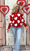 Fuzzy Sweater - Valentine Red
