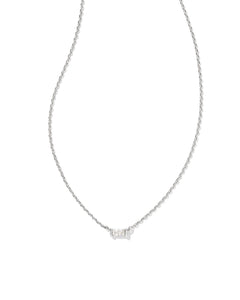 Juliette Pendant Necklace in Silver White Crystal