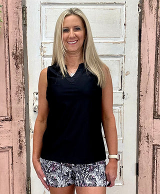 Liana Sleeveless Tank Top - Black