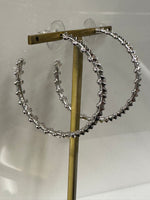 Jada Hoop Earring in Silver White Crystal
