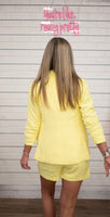 Recycled Shirred Sleeve Blazer - Lemon Lime
