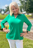 Lulu-B 3/4 Collar Top - EMRL
