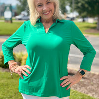 Lulu-B 3/4 Collar Top - EMRL