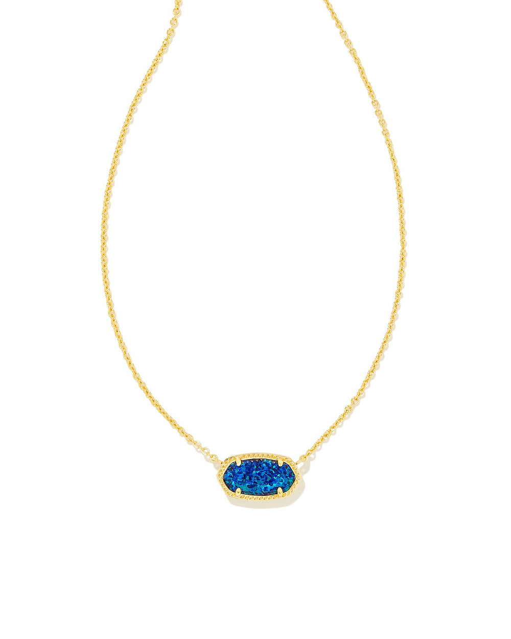 Elisa Pendant Necklace Gold in Cobalt Blue Kyocera Opal