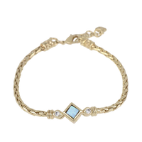 B5568-G6F0 Opalas do Mar Single Strand Blue Diamond Opal Bracelet - Gold