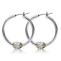 G2735-AF00 - Beaded Pavé Hoop Earrings