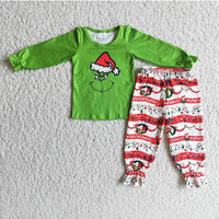 Girls Merry Grinchmas Outfit Set