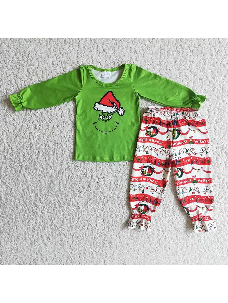 Girls Merry Grinchmas Outfit Set