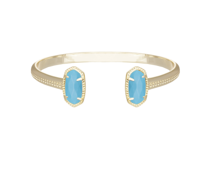 Elton Gold Cuff Bracelet in Turquoise