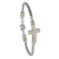 B5610-AF01 - Celebration Petite Pavé Cross Single Strand Bracelet