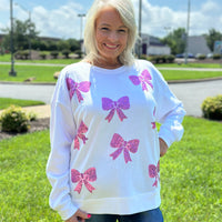 Pink Sparkle Bow Sweatshirt