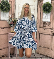 Dutton Dress - Navy Floral (ONE SIZE FITS MOST)
