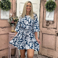 Dutton Dress - Navy Floral (ONE SIZE FITS MOST)