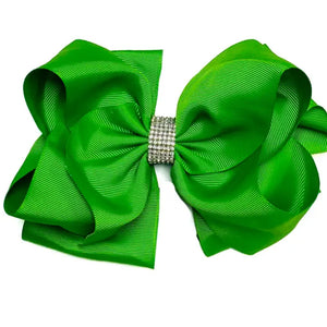 Classical Green Rhinestone Bow