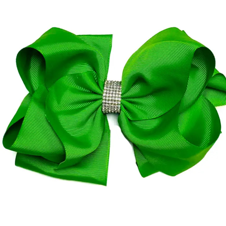 Classical Green Rhinestone Bow