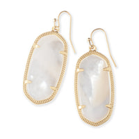 Elle Gold Drop Earrings in Mother of Pearl