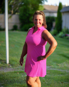 Polo Dress with Shorts - Bubble Gum Pink