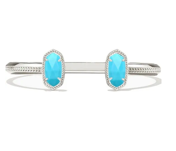 Elton Silver Cuff Bracelet in Turquoise