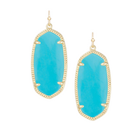 Elle Gold Drop Earrings in Turquoise