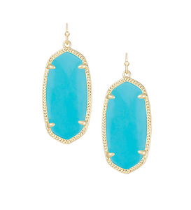4217701737 - Elle Gold Drop Earrings in Turquoise