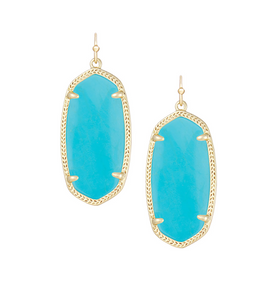 Elle Gold Drop Earrings in Turquoise