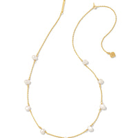 Leighton Gold Pearl Strand Necklace in White Pearl