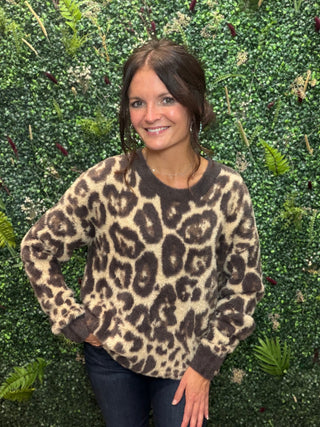 Fuzzy Leopard Sweater