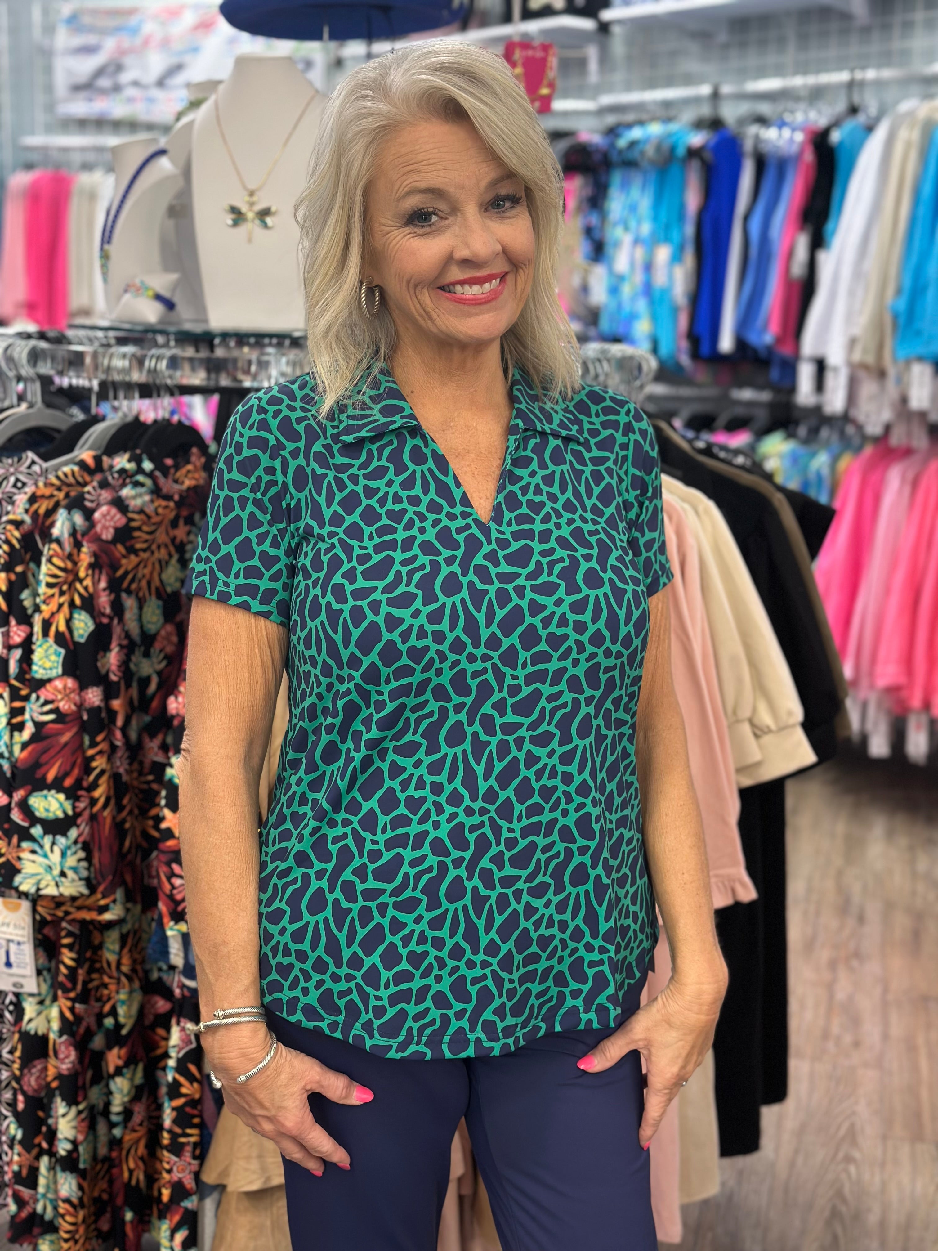 Lulu-B | V-Neck Short Sleeve Collar Top - GSGP | Sweet Southern Charm